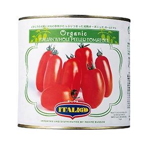 【業務用・食材】ホールトマト　缶　有機　２５５０ｇ