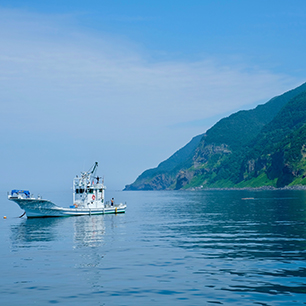 漁船と風景